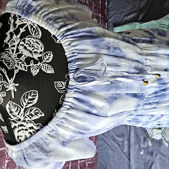 Just Found Purple & White Tie Dye Tiered Dress size 1X - Picture 2 of 10